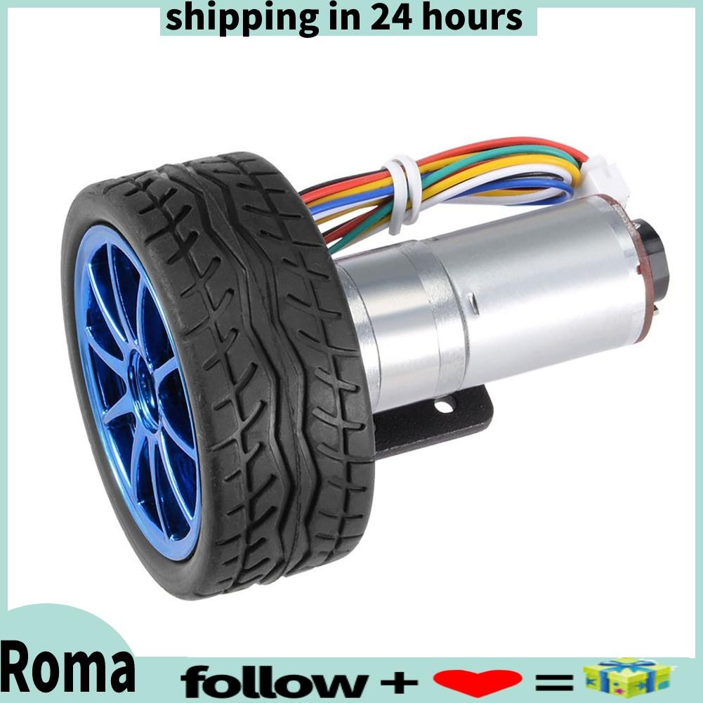 Romanticshop Gear Motor DIY Encoder with Mounting Bracket 65mm Wheel ...