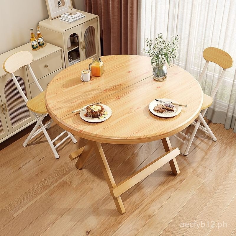 Folding Table Portable Solid Wood Table Dining Table Home Simple Small ...