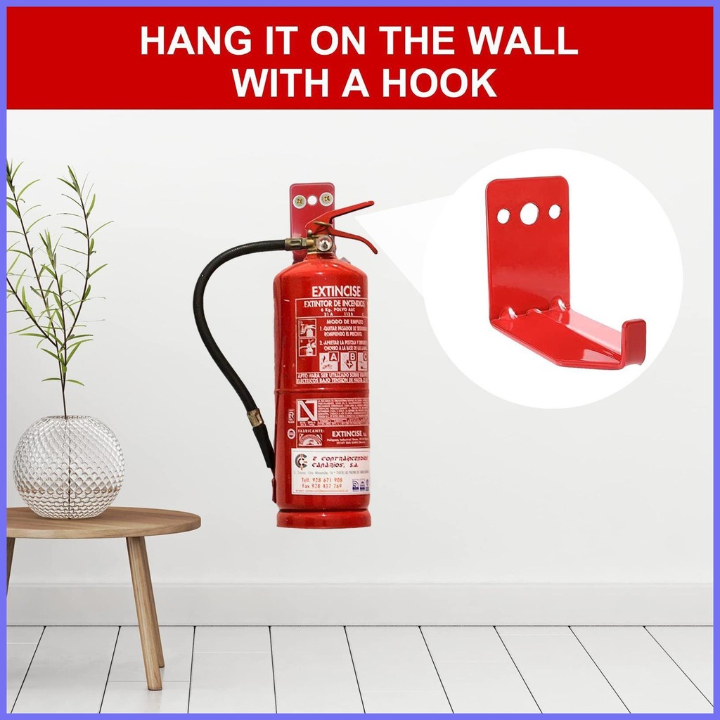 thumbnail image 2 of 4 Pcs Wall-mounted Fire Extinguisher Bracket For Home Kit Iron Car Hook Heavy Duty 2 of 14