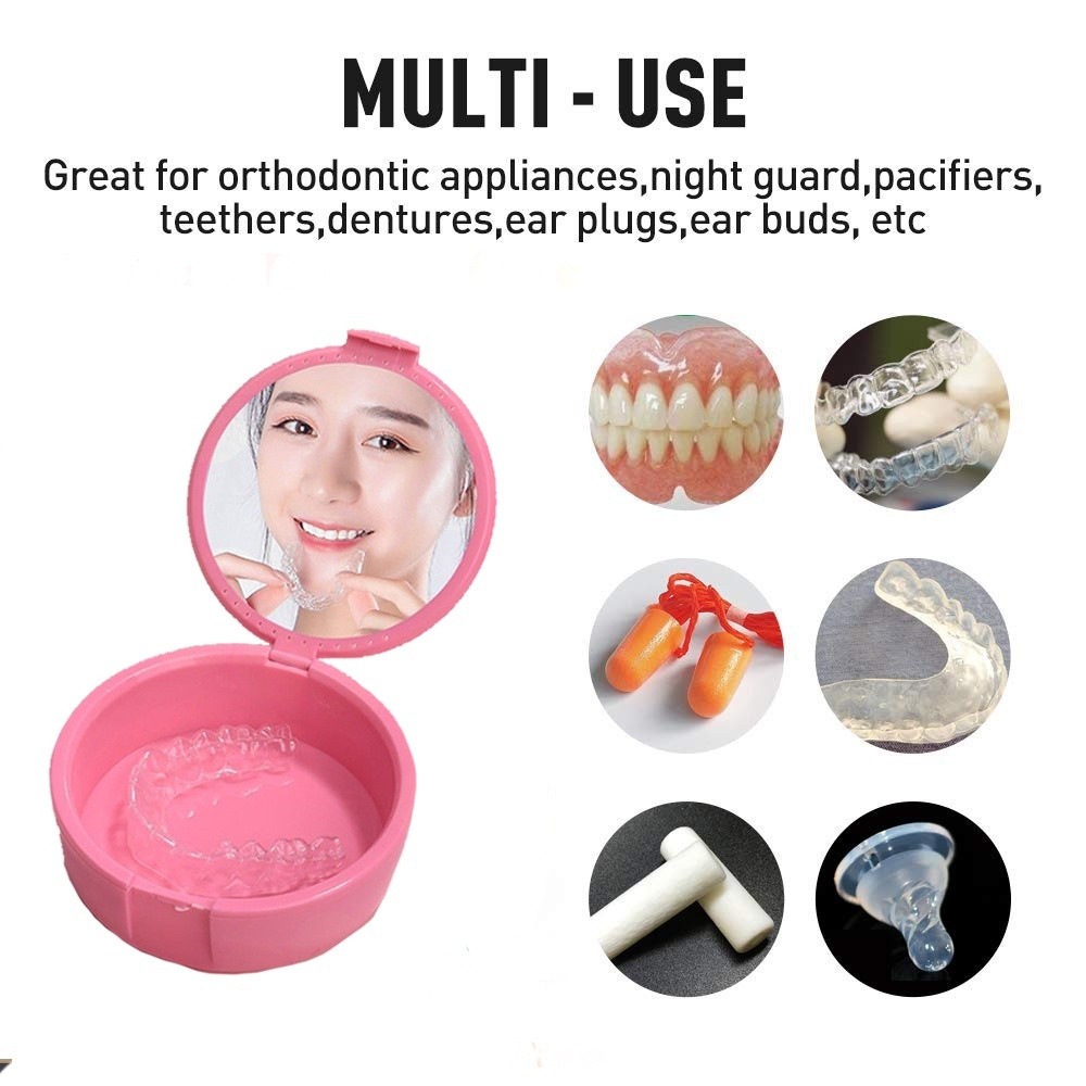 Denture Retainer Case With Mirror and Ventilation Holes Dental retainer ...