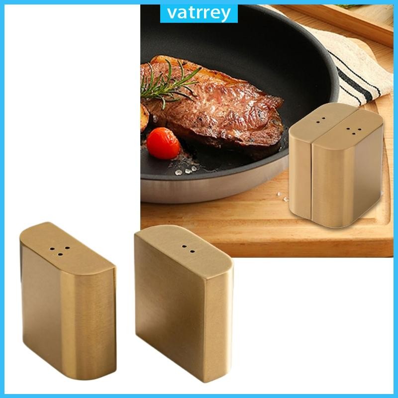 VA Set Of 2 Elegant Condiment Shakers Leak Proof Container For Salt ...