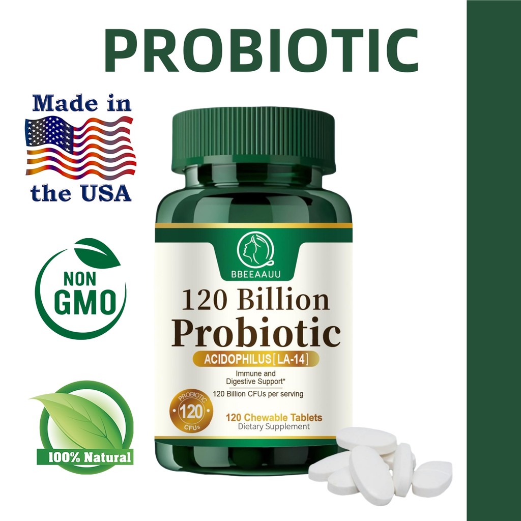 BBEEAAUU 120 Billion Probiotic Chewable Tablets for Digestive and ...