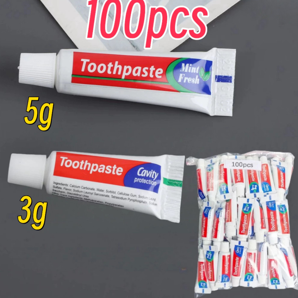 100Pcs Toothpaste 3g/5g Disposable Hotel Supplies Travel Toothpaste ...