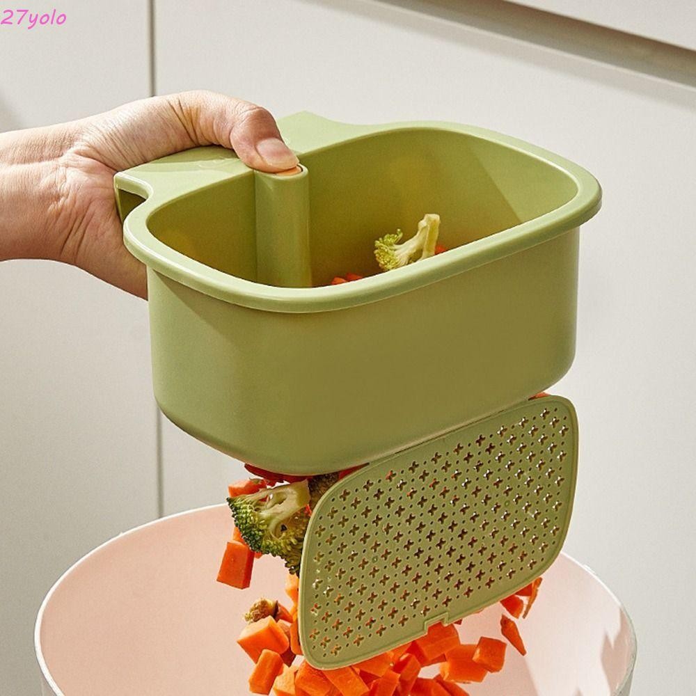 Passoire D'Évier Suspendue En Silicone - Filtre Amovible, Vidange Facile - Pour Cuisine (Vert)