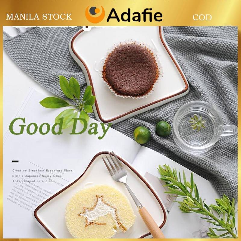 Toast Shape Porcelain Dessert Platter Dinner Plate Rectangle Pastry ...