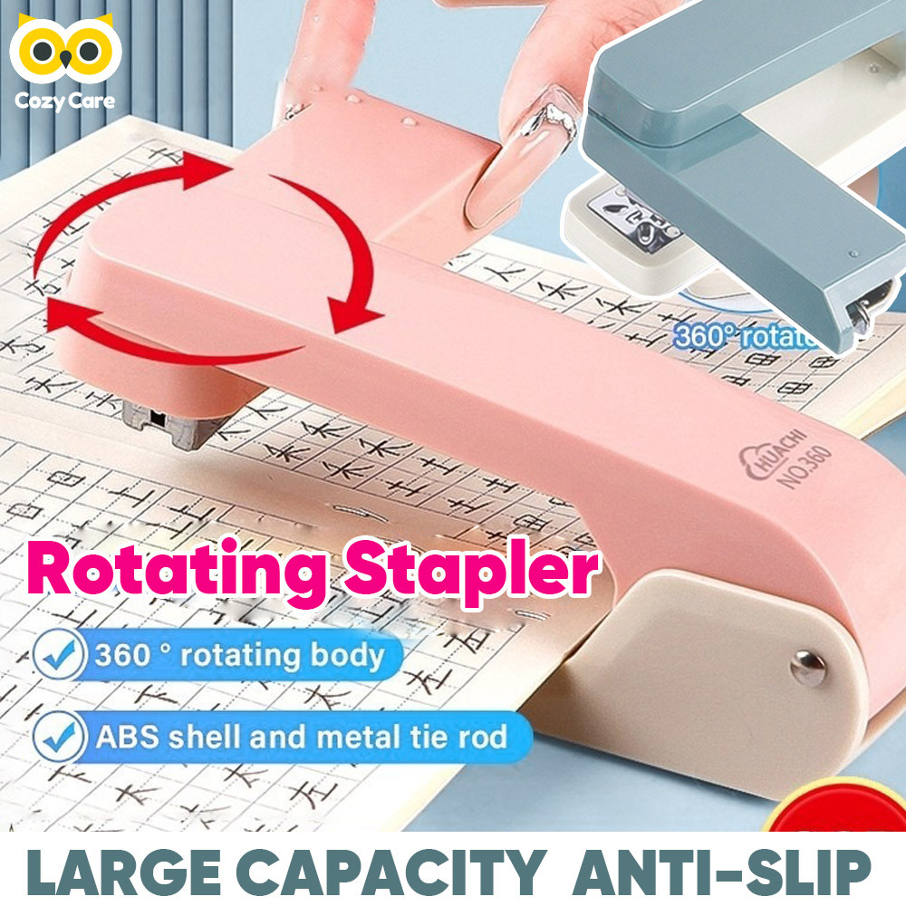 360° Rotating Stapler Rotate Metal Stapler Compatible For Any Paper ...