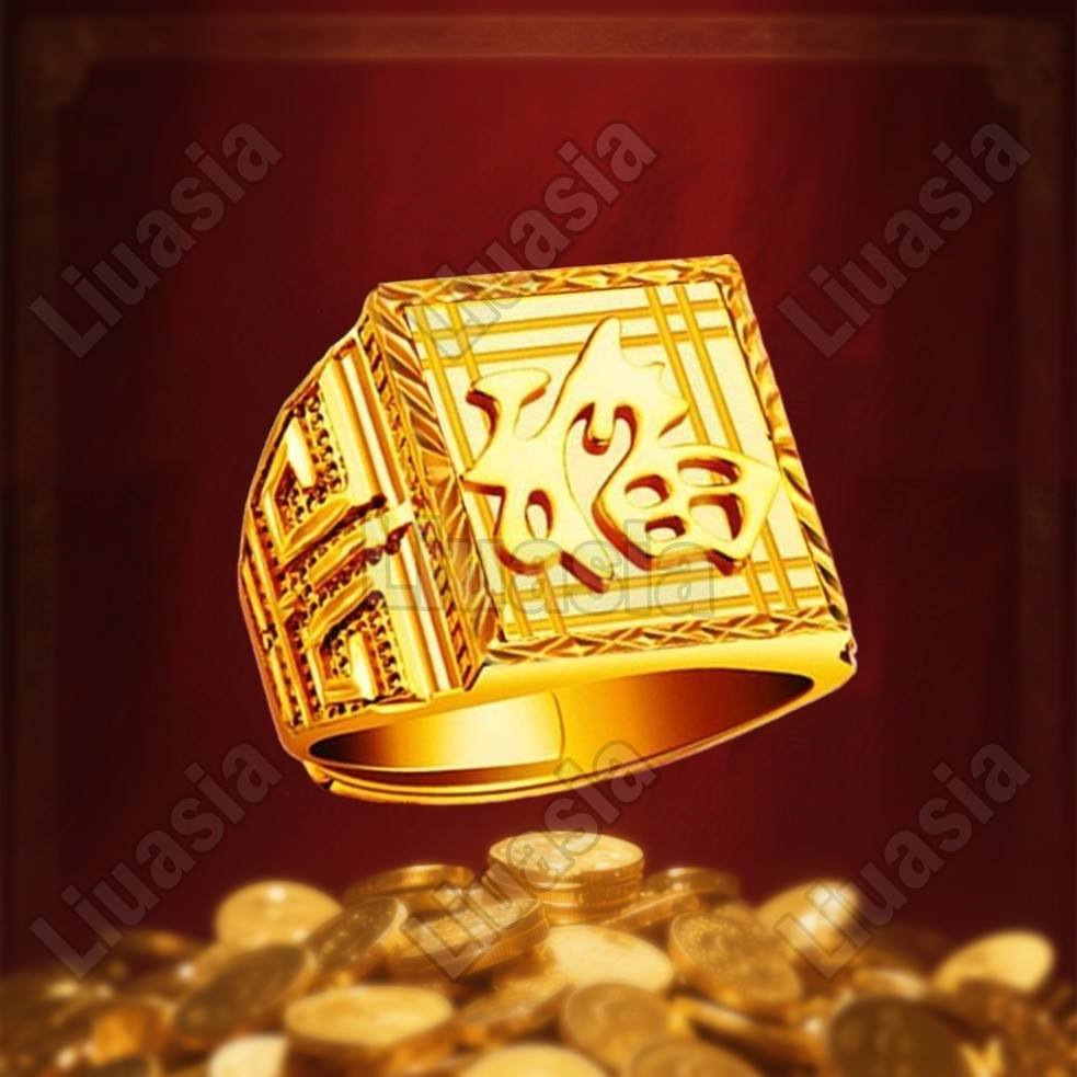 Lucky Charm Ring Fortune Ring for Men Gold Ring Trendy Classic Ring ...