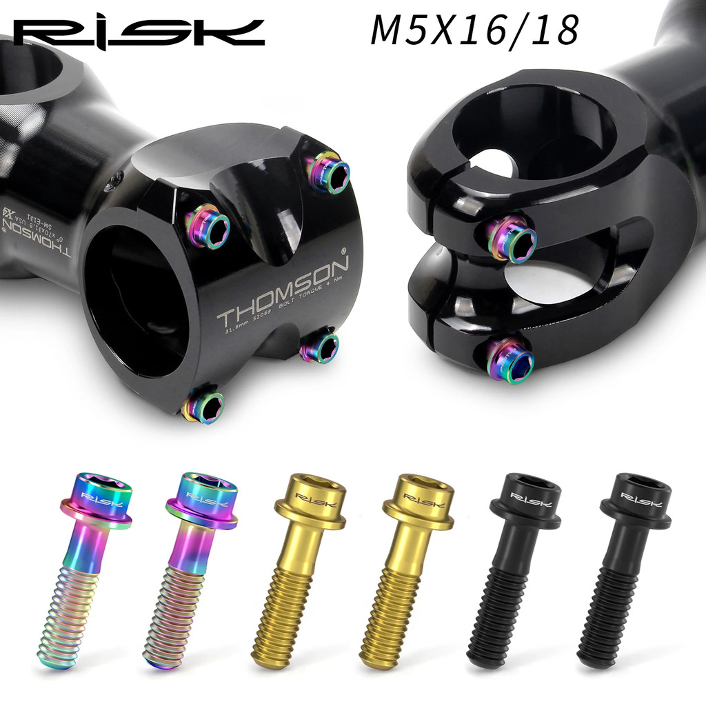 6 Viti Attacco Manubrio Bici M5/M6 X 18mm – Alluminio Rainbow Per MTB E Strada
