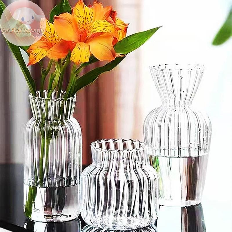 AFIYM Transparent Glass Vases for Plant Bottle Flower Pot Nordic ...