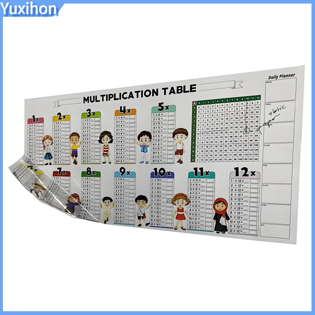 Yuxihon| Adhesive-free Math Board Students Multiplication Aid Colorful ...