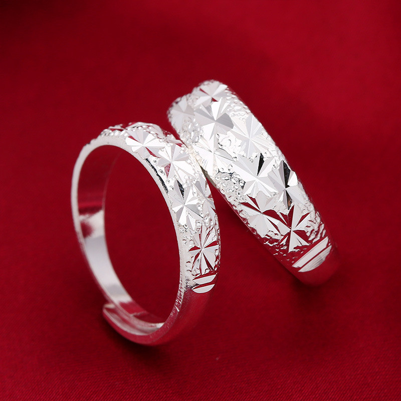 Silver Original Italy 925 Couple Ring Full of Stars Ring | Shopee ...