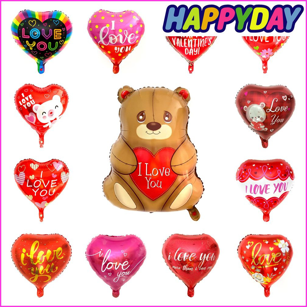 Love Heart Valentines Foil Balloon Party Balloons Decoration Flower ...