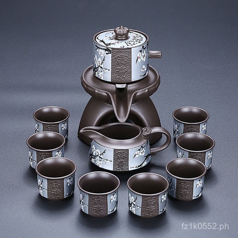 Rotating Full Set Tea Set Automatic Tea Pot Home Kung Fu Tea Table Set ...