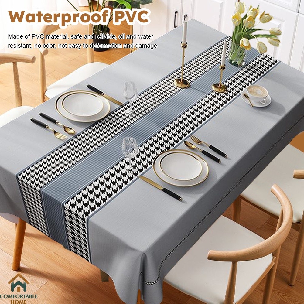 CHS 4/6/8/10 seater Table Cloth Cover Table Mantle Waterproof Dining ...