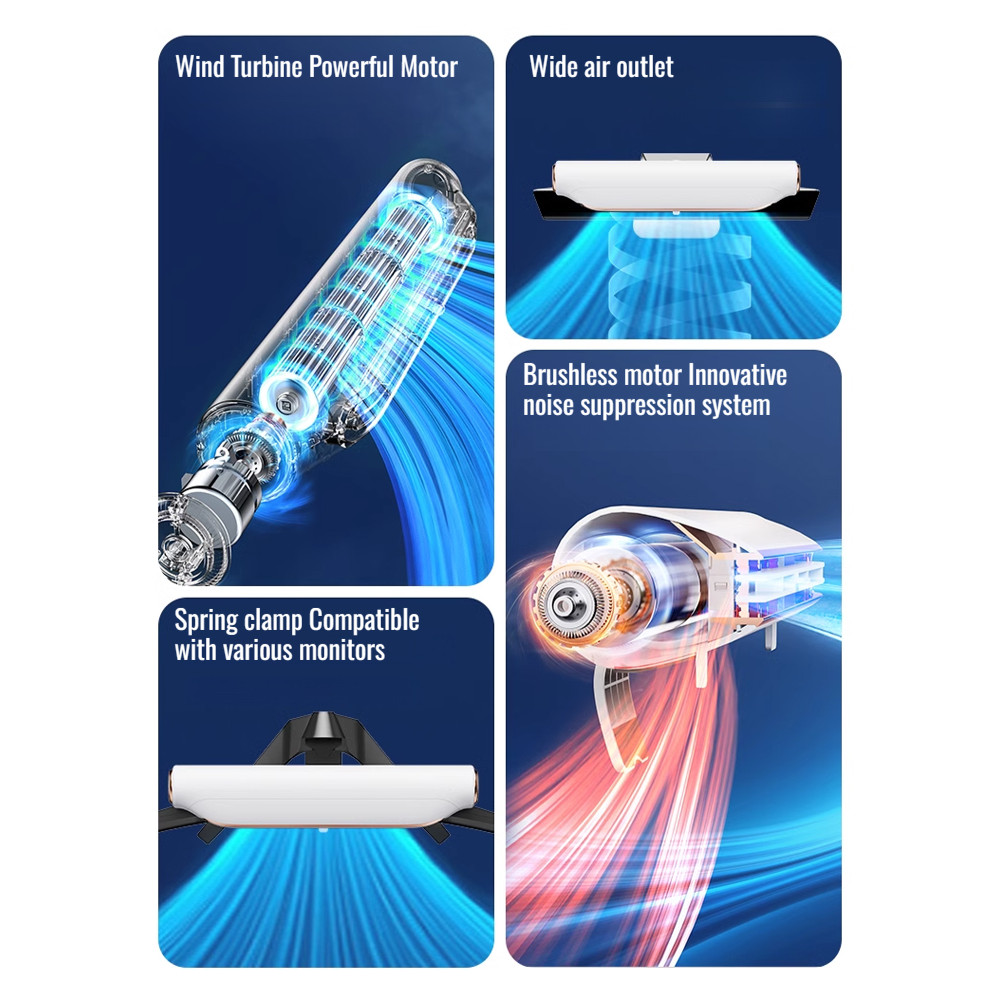 Desktop screen fan brushless motor dual turbine desktop small air ...