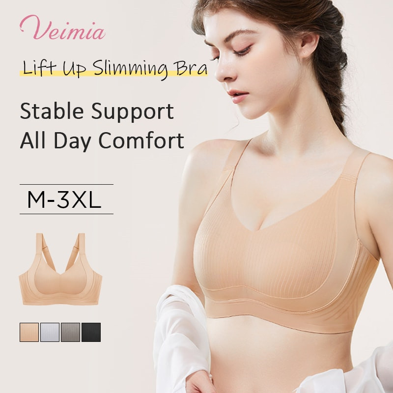 Firming full cup bra Seamless chest collection bra Compression ...