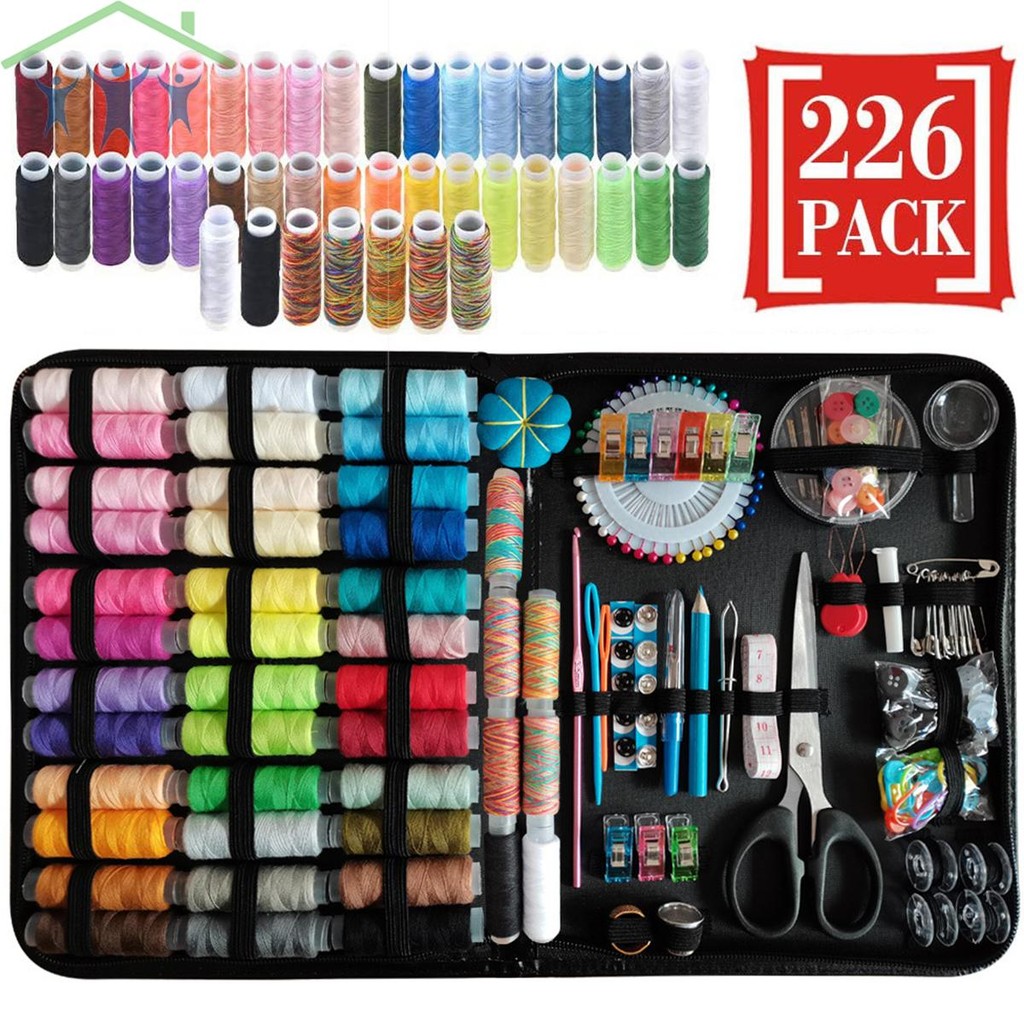 226Pcs Sewing Needle Thread Kit Portable Hand Sewing Supplies Kit Basic ...