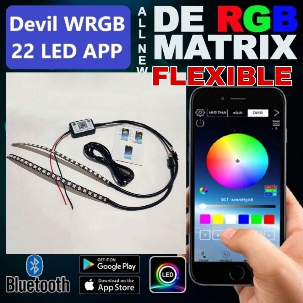 Devil Demon RGB Matrix 22 Led Bluetooth App - FLEXIBLE STRIP | Shopee ...