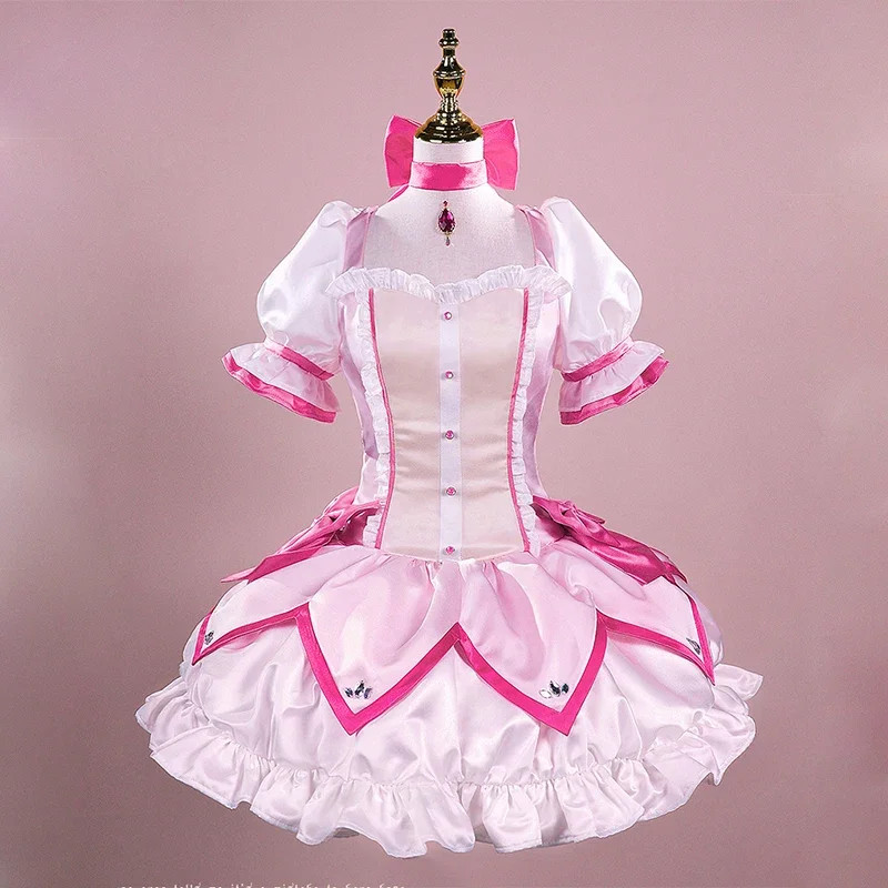 Puella Magi Madoka Magica Madoka Kaname Women Pink Dress Cosplay Costume