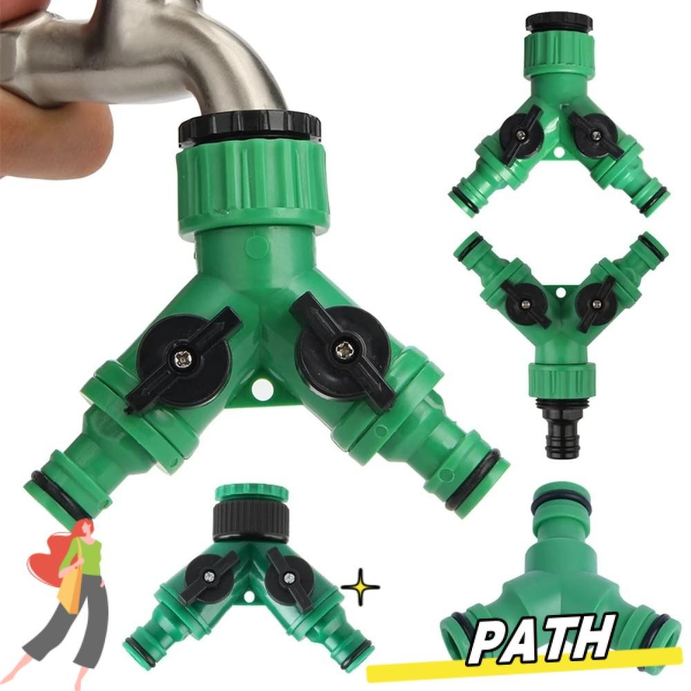 PATH Garden Hose Splitter Valve, 2-Way Universal Tap Connector Adapter ...