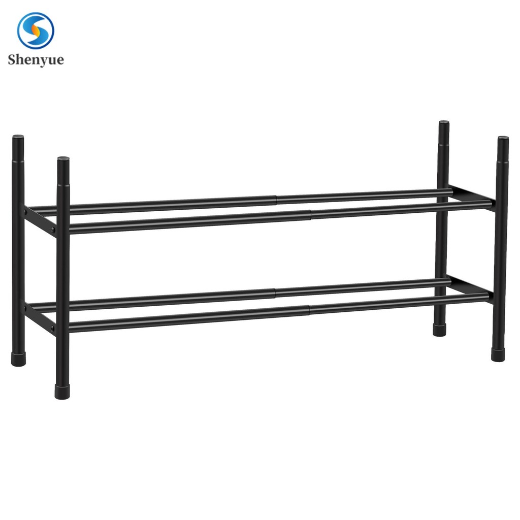 Expandable Shoe Rack 2 Tier Stackable Shoe Stand Adjustable Shoe ...