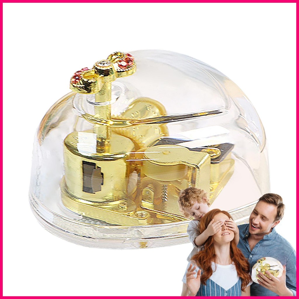 Heart Shaped Musical Boxes Acrylic Music Box Heart Shaped Wind Up ...