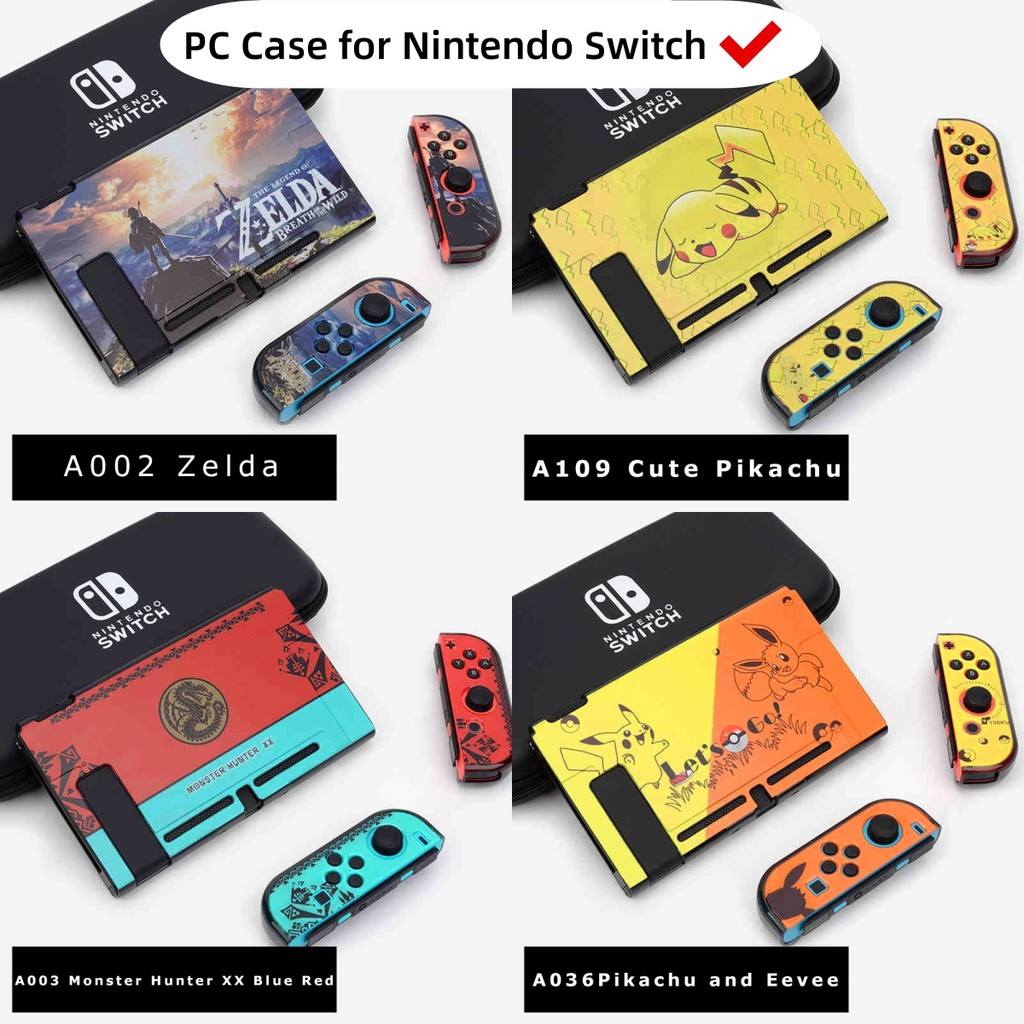 Hard PC Protective Case for Nintendo Switch OLED with Clear Grip Cover ...