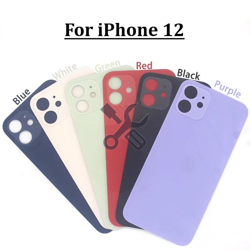 Back cover For iP 12 large hole rear glass panel back cover shell ...