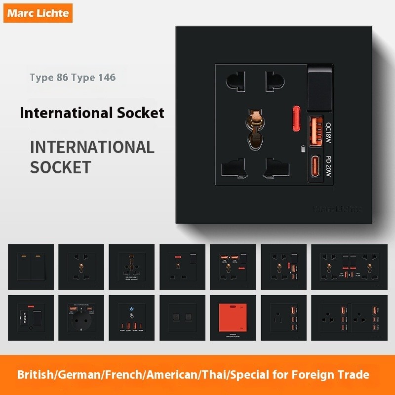 International Universal Foreign Trade Switch Socket Hong Kong 13A UK ...
