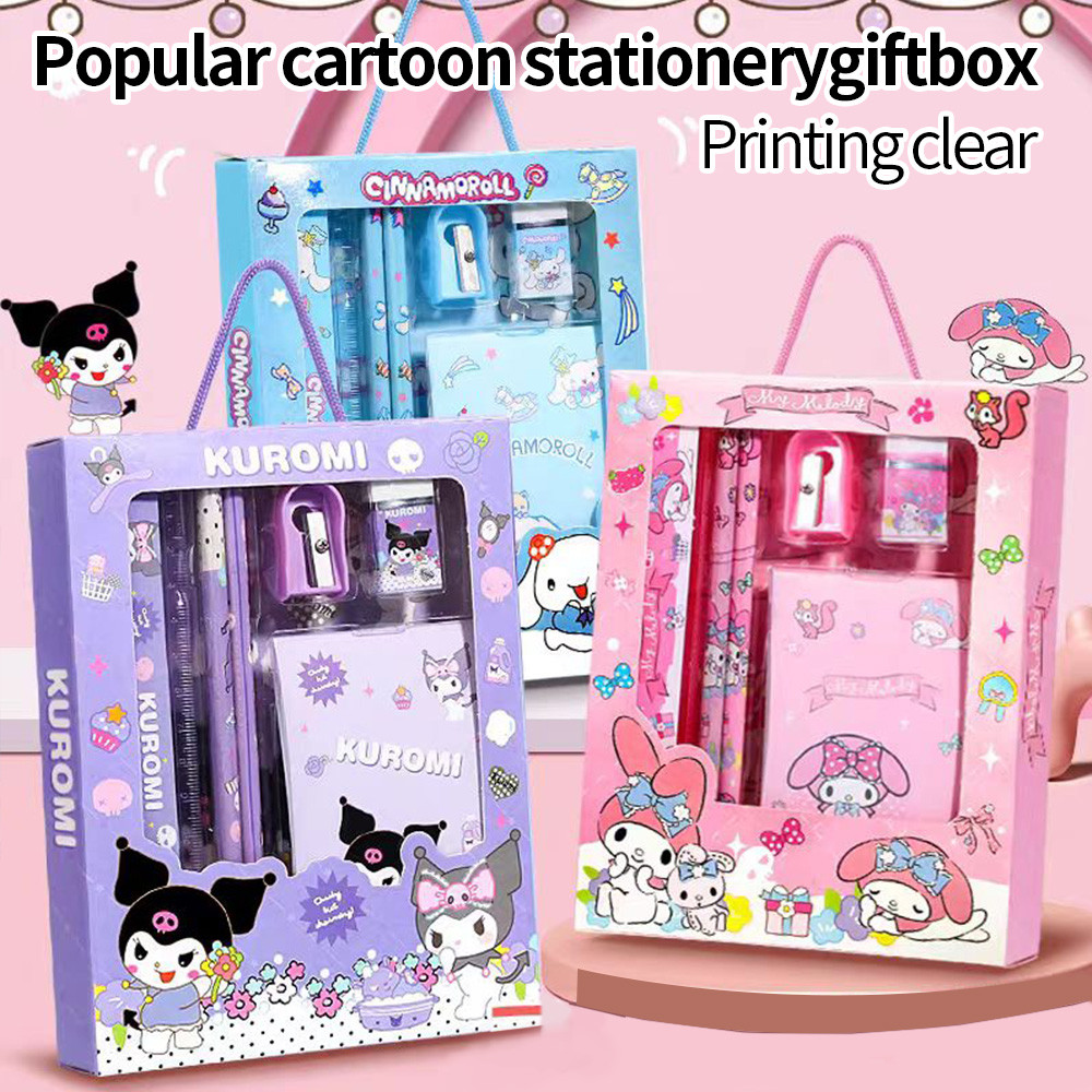 Sanrio Notebook Handbook Stationery Set Gift Box Melody Kuromi Large ...