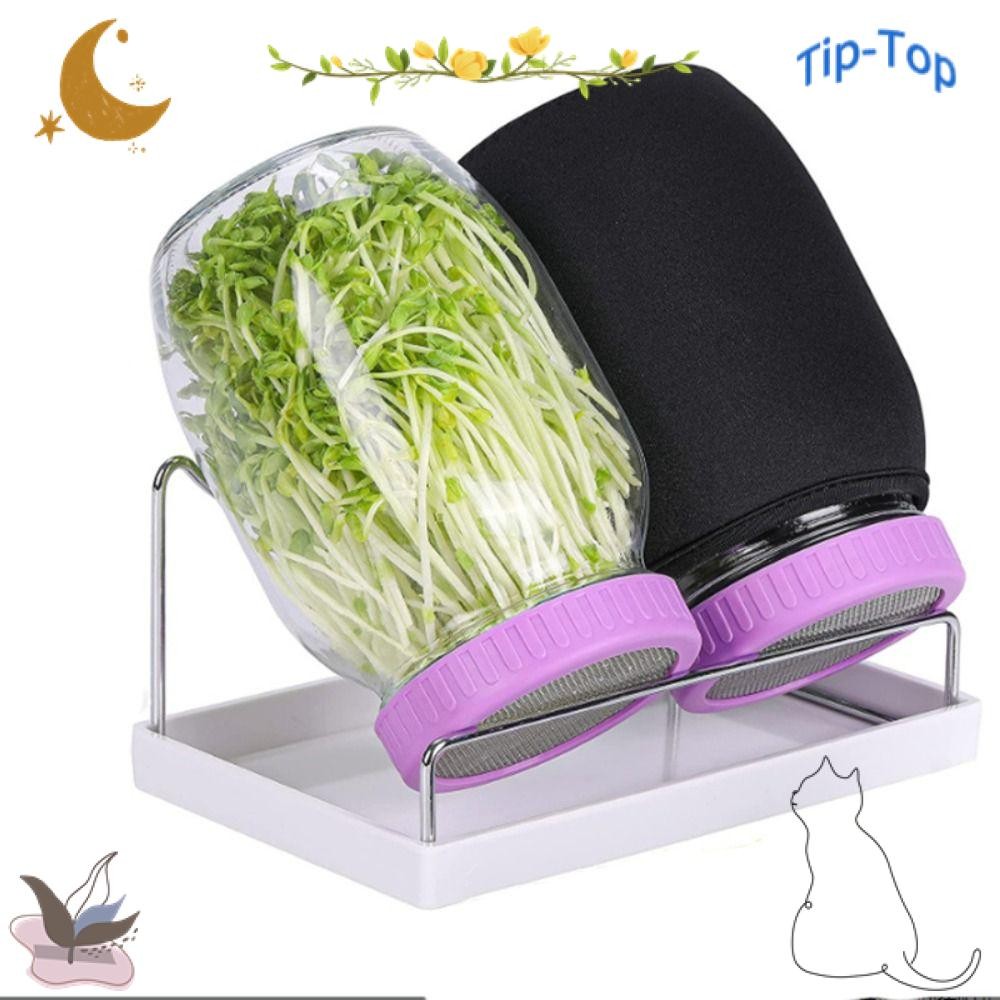 TIP-TOP Sprouting Kit, Large 32OZ Mason Jars, With Stand Drain Tray ...