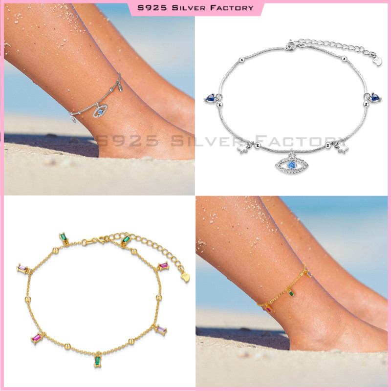 Silver anklets 925 Silver anklets Male and Female Birthday | Shopee ...
