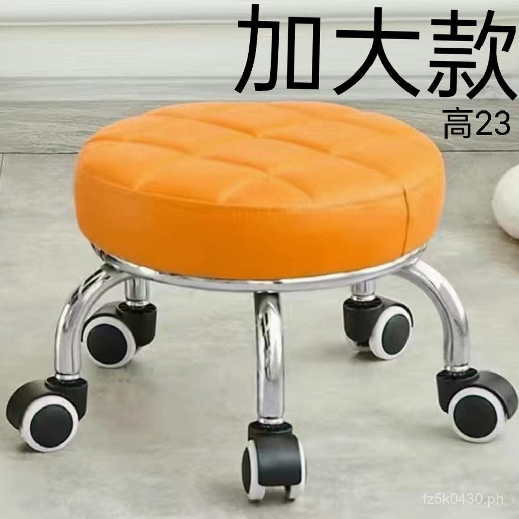 Toddler Walking Stool with Wheels, Silent Floor Cleaning Round Stool ...