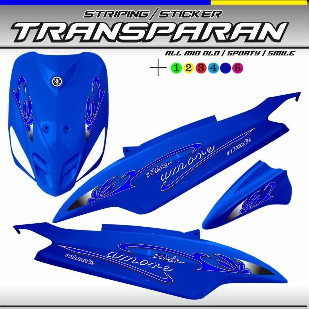 ORIGINAL TRANSPARENT STICKER motif mio trandfaran UV Striping ...