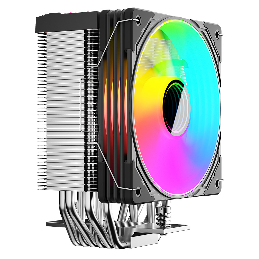 CPU Air Cooler 6 Copper Heat Pipes ARGB PWM Cooling Fan 1800RPM Speed ...