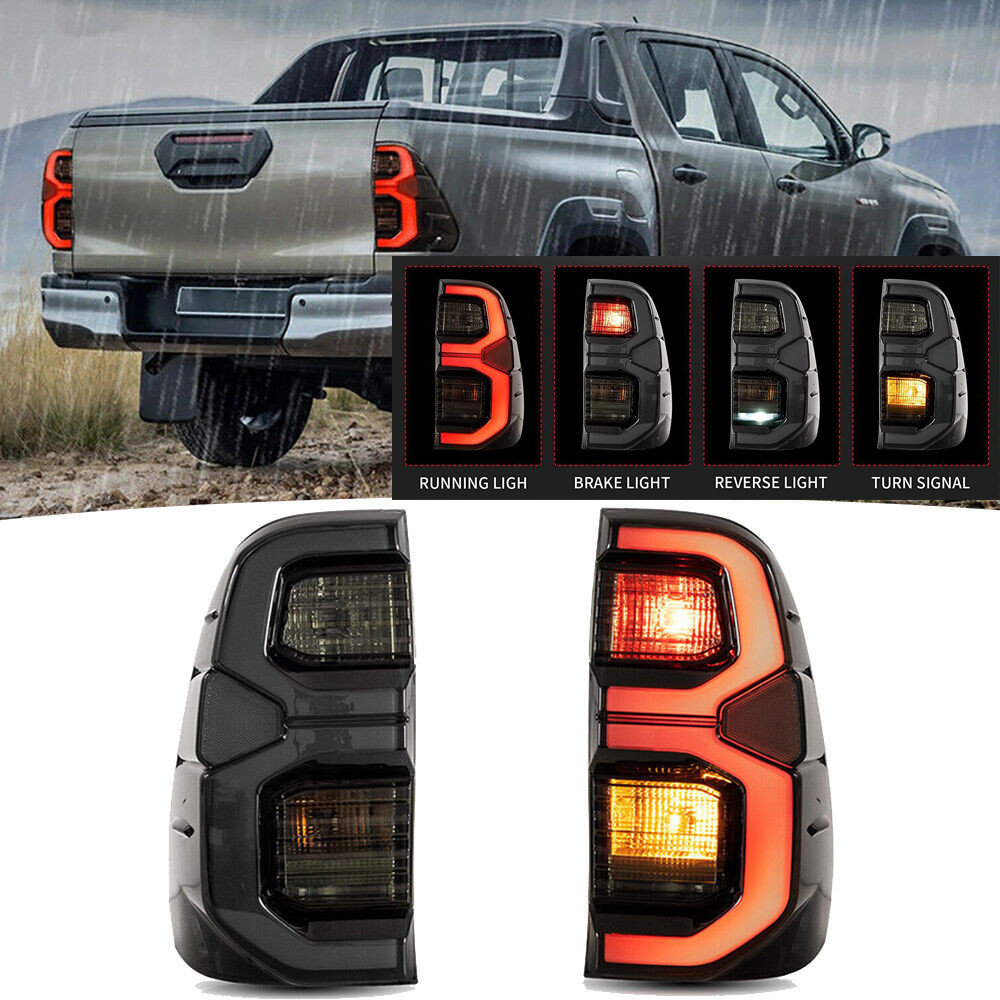 2 PCS REVO TailLight Tail Lamp SMOKE BLACK for Toyota Hilux Revo ...