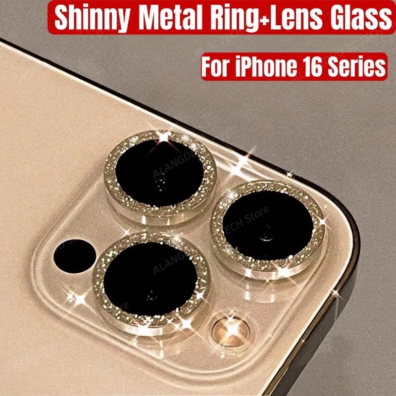 thumbnail image 2 of Metal + Tempered Glass Camera Protector For IPhone 15 16 Pro Max 14 13 12 - Multicolor 2 of 5