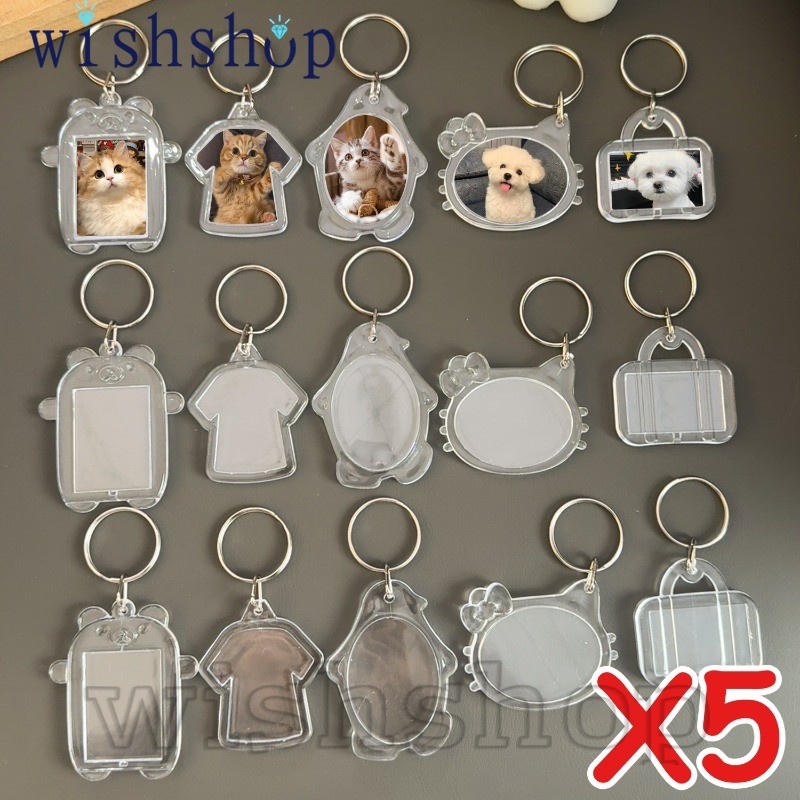 5Pcs Acrylic Photo Frame Keychain - Backpack Decorative Accessories ...