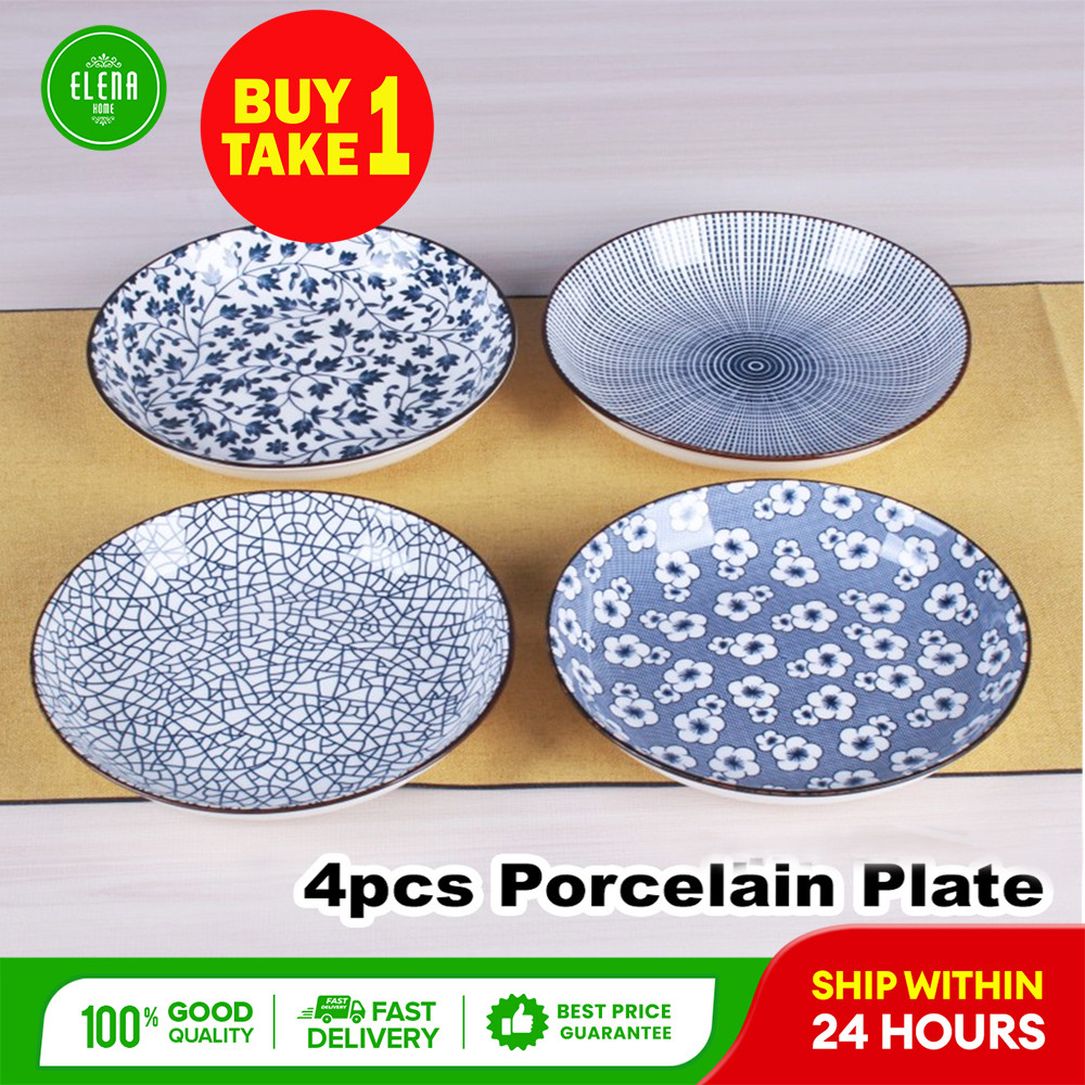 Elena BUY 1 TAKE 1 Porcelain Plate Cold Dish Dessert Tableware Set ...