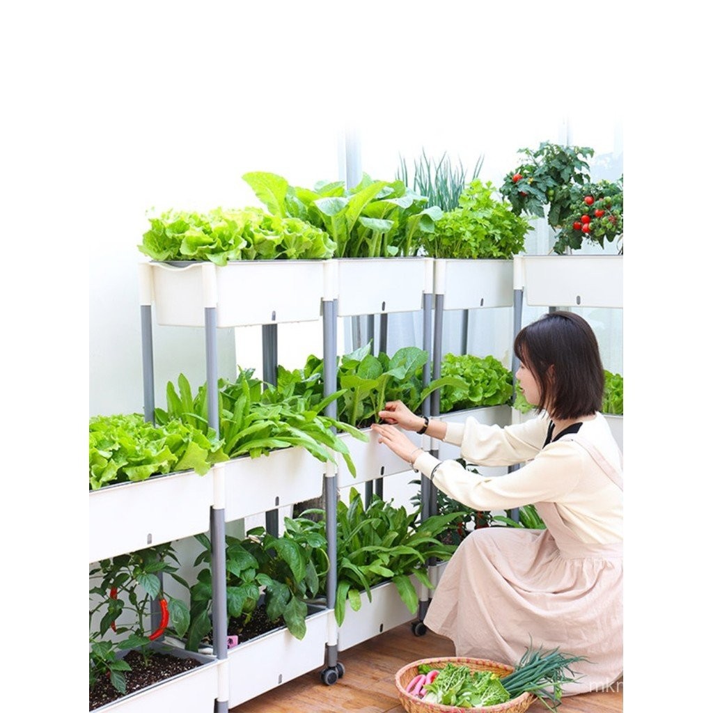 Balcony Vegetable Planting Pot Multi-layer Self-watering Lazy Artifact ...