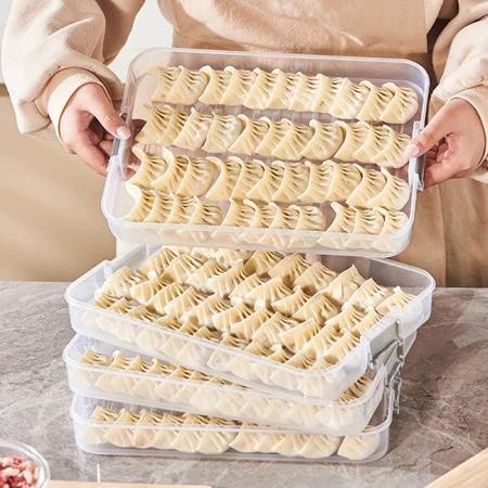 4 layers Food Storage Dumpling Plastic Multi-Layer Refrigerator Freezer ...