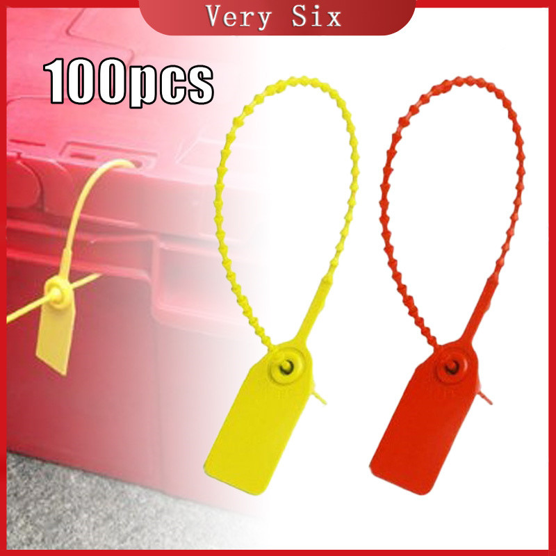 100Pcs Security Seal Tag Disposable Plastic Tamper Proof Self-Locking ...