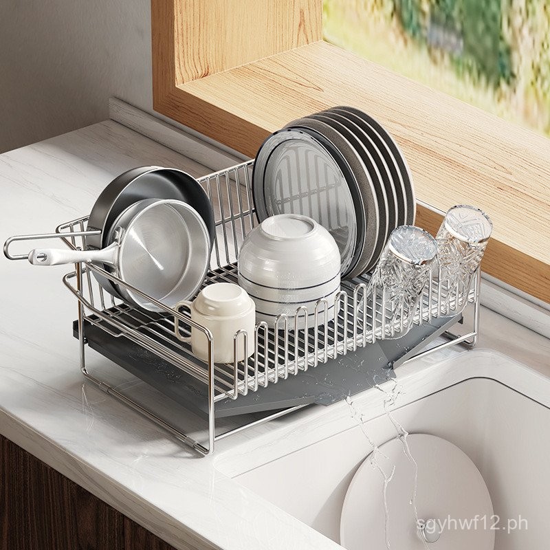 304Stainless Steel Dish Drainer Rack Kitchen Draining Rack Countertop ...