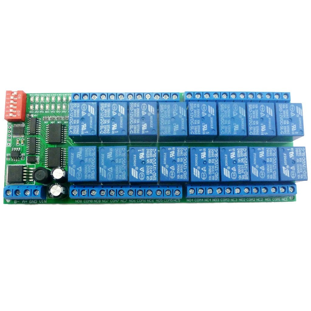12V 16Channel RS485Relay Modbus RTU Agreement Serial Port Remote ...