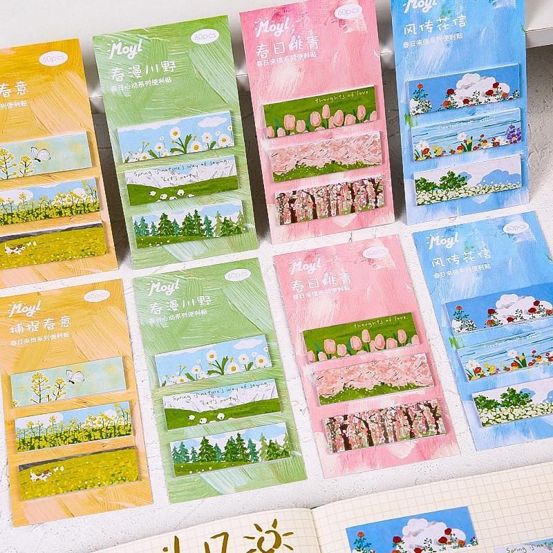 60 Sheets Sleek Minimalist Index Tag Memo Pads - Colorful Sticky Notes ...