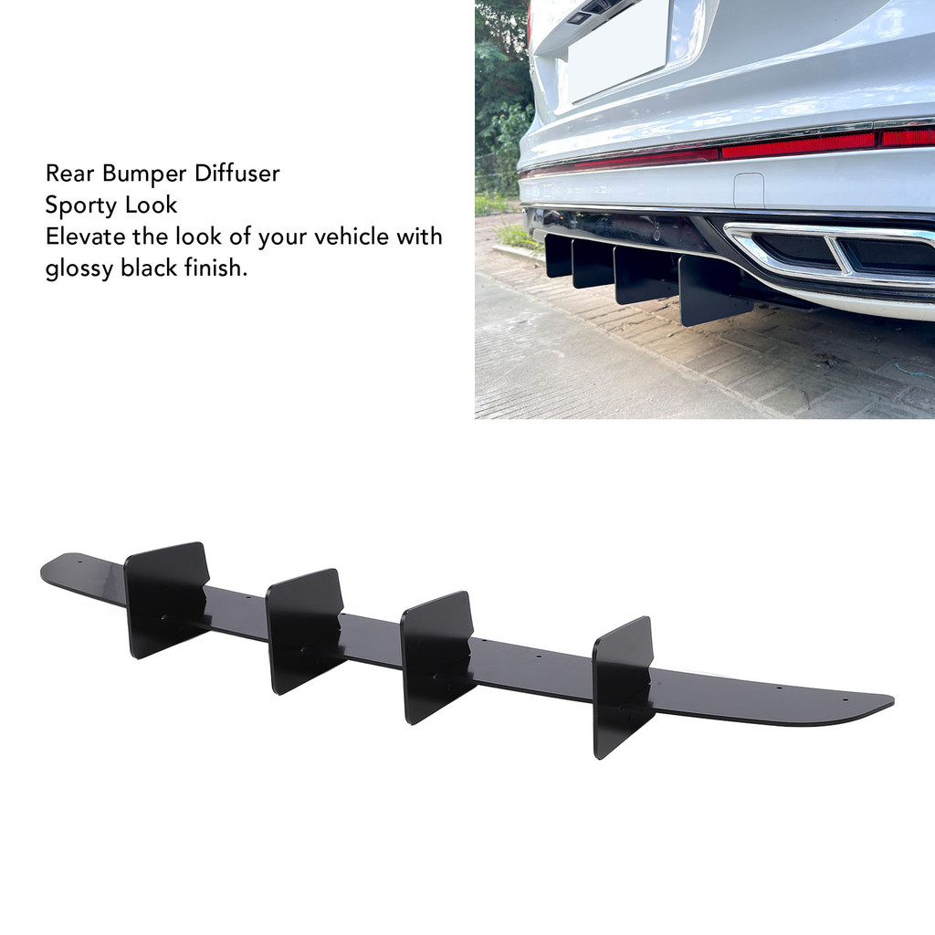 [LCC] Rear Bumper Lip Diffuser Glossy Black Enhanced Aerodynamics ...