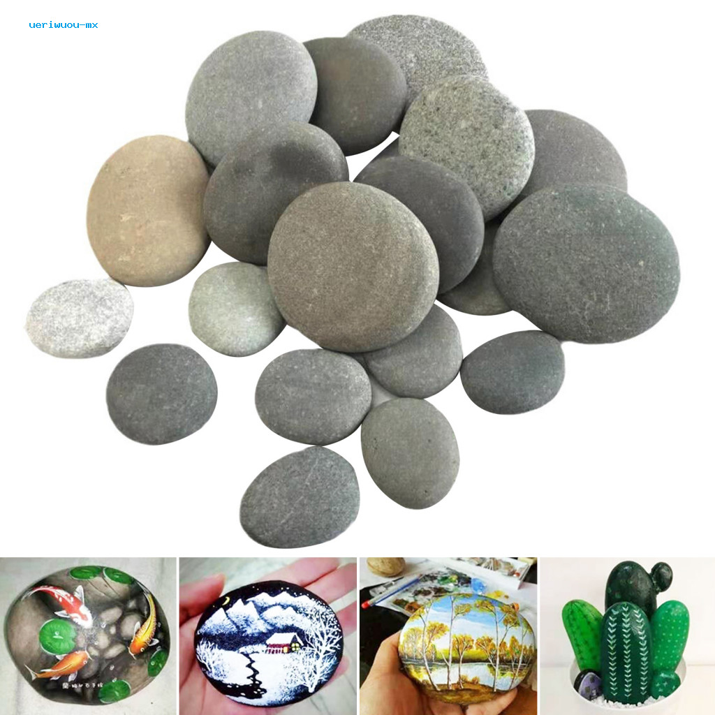 ueriwuou Garden Decor Rocks Rock Art Supplies 5 Pcs Painting Pebbles ...