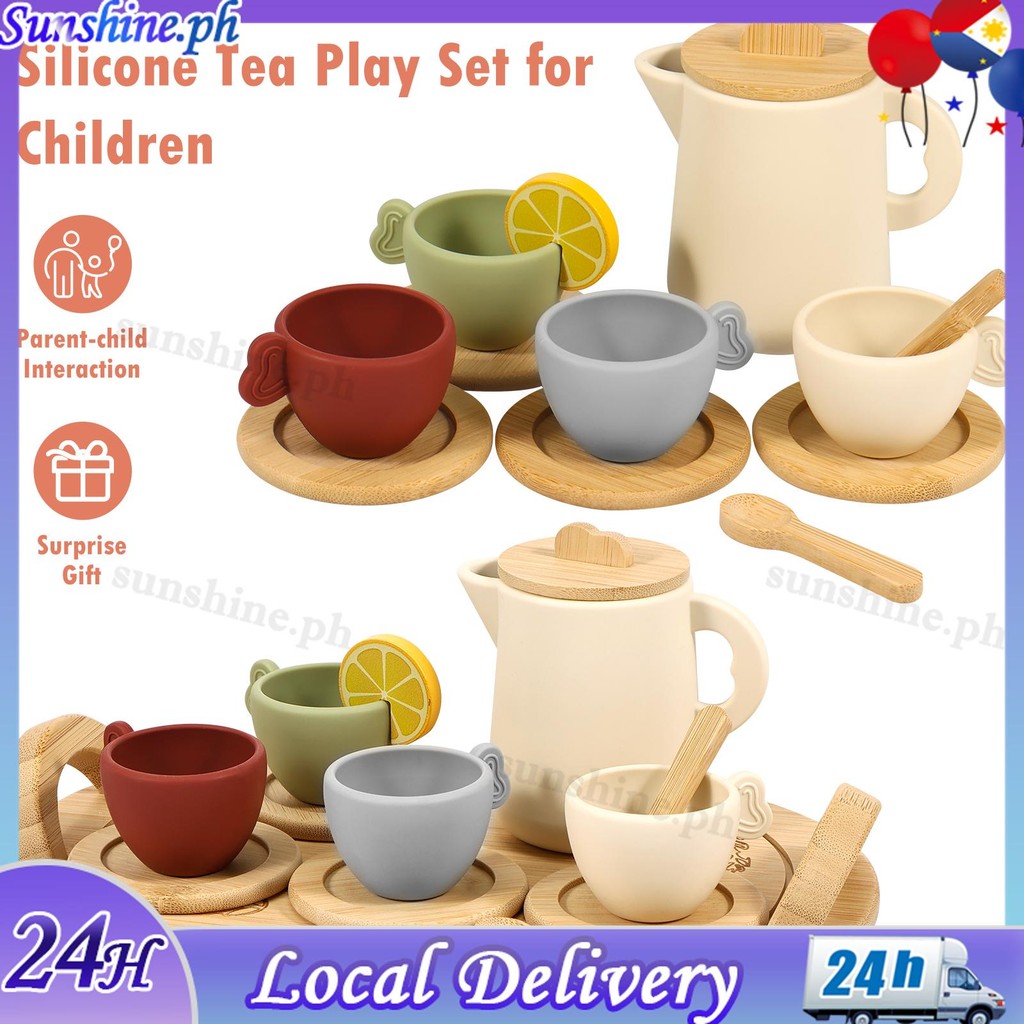 14Pcs Toy Tea Set for Kids Simulation Afternoon Tea Kit Creative Role ...