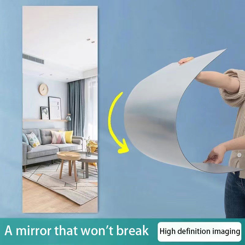 Wall stickers soft mirror home dressing mirror bathroom acrylic punch ...