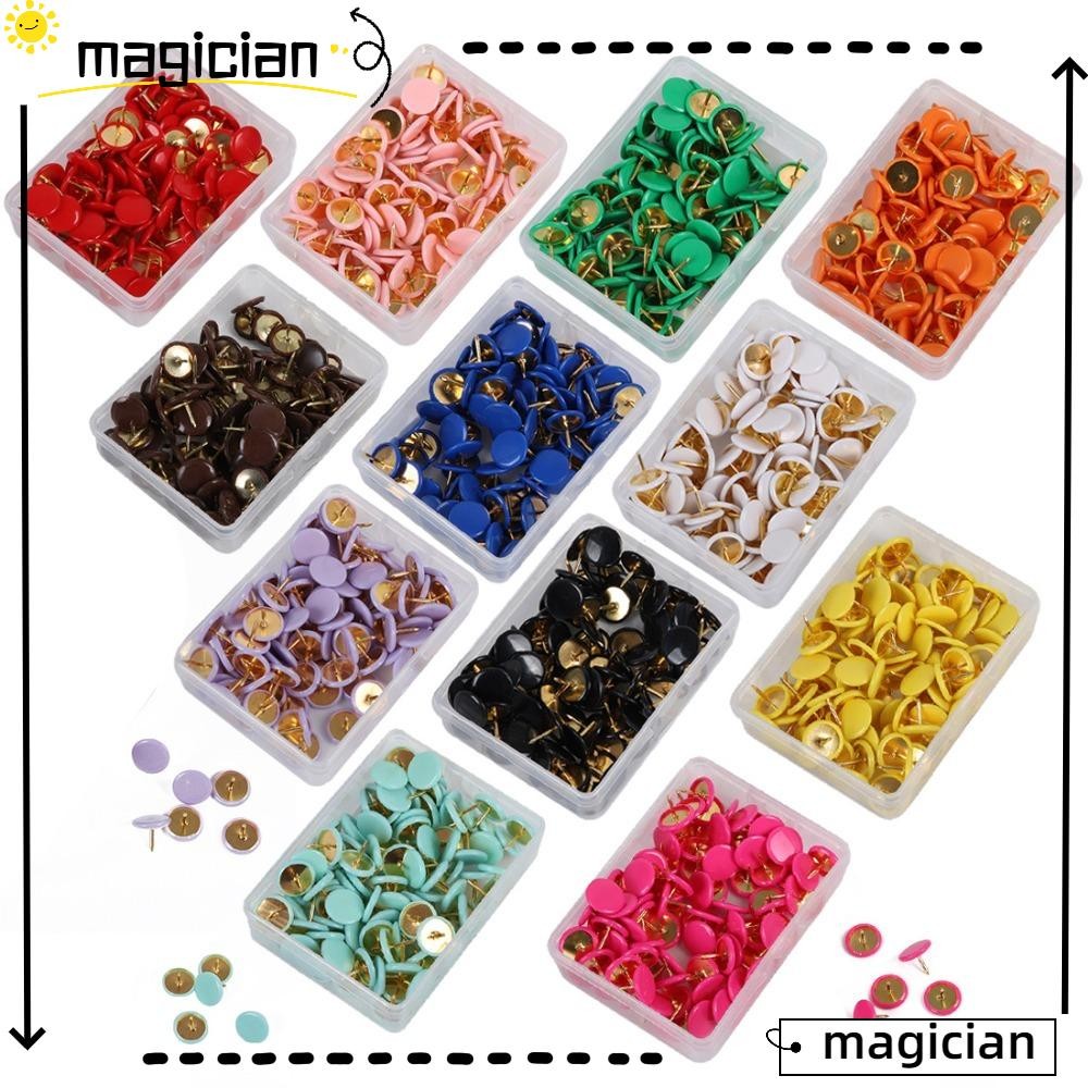MAG 100Pcs Round Push Pins, Notice Board Bulletin Drawing Tacks, Thumb ...